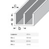 Immagine di PROFILO DI GUIDA DOPPIA U 10 MM x 6 MM SPESSORE 1,3 MM ALLUMINIO ARGENTO LUNGHEZZA 1 MT