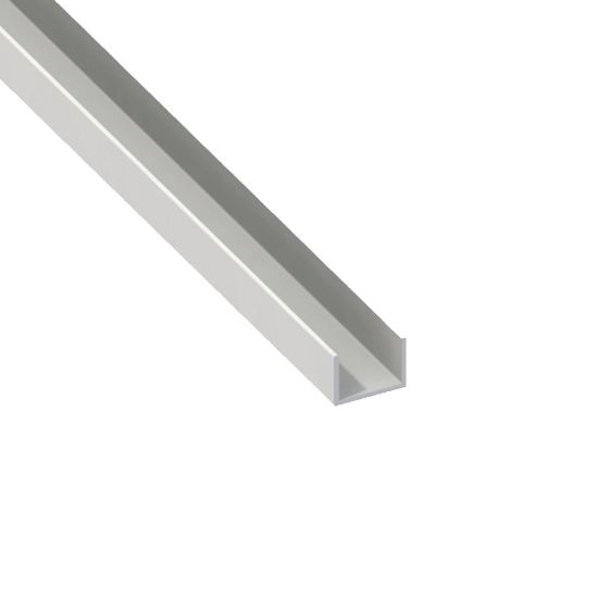 Immagine di PROFILO AD U 10 MM X21 MM SPESSORE 1 MM PVC BIANCO LUNGHEZZA 2 MT