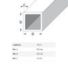 Immagine di TUBO QUADRATO 20 MM x 20 MM SPESSORE 1 MM ALLUMINIO INOX SPAZZOLATO 1 MT