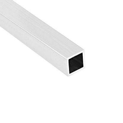 Immagine di TUBO QUADRATO 10 MM x 10 MM SPESSORE 1 MM ALLUMINIO BRILLANTE LUNGHEZZA 1 MT
