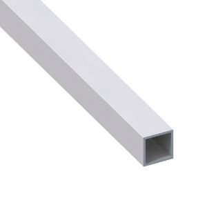 Immagine di TUBO QUADRATO 20 MM x 20 MM SPESSORE 1 MM ALLUMINIO ARGENTO LUNGHEZZA 2 MT