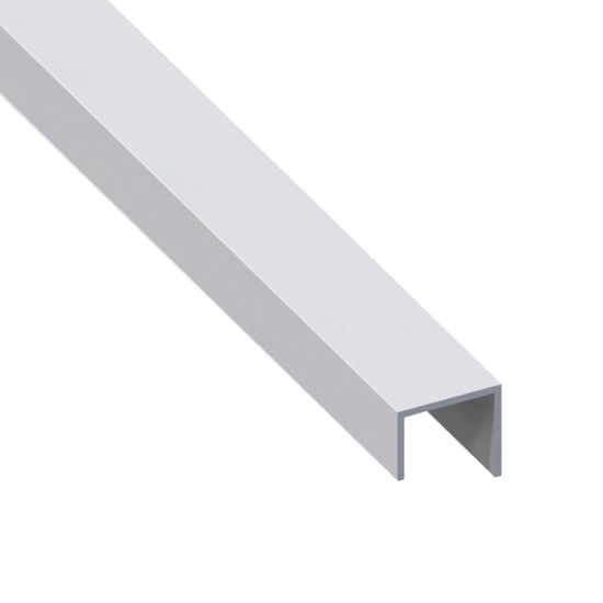 Immagine di PROFILO PER MANIGLIE 20 MM x 22 MM SPESSORE 1 MM ALLUMINIO ARGENTO LUNGHEZZA 1 MT
