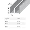 Immagine di PROFILO DOPPIA U 6 MM x 18 MM x 6 MM SPESSORE 1 MM PVC BIANCO LUNGHEZZA 1 MT
