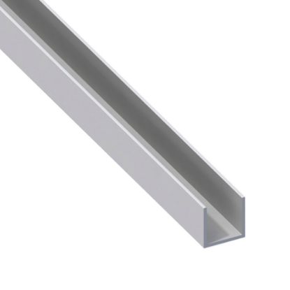 Immagine di PROFILO AD U 8 MM x 10 MM SPESSORE 1,3 MM ALLUMINIO ARGENTO LUNGHEZZA 2 MT