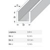Immagine di PROFILO AD U 8 MM x 10 MM SPESSORE 1,3 MM ALLUMINIO ARGENTO LUNGHEZZA 2 MT