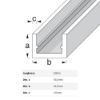 Immagine di PROFILO AD U 10 MM X19,5 MM SPESSORE 1,5 MM ALLUMINIO ARGENTO LUNGHEZZA 2 MT