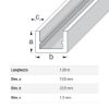 Immagine di PROFILO AD U 10 MM x 22,5 MM SPESSORE 1,5 MM ALLUMINIO ARGENTO LUNGHEZZA 1 MT
