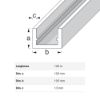 Immagine di PROFILO AD U 10 MM x 19,5 MM SPESSORE 1,5 MM ALLUMINIO ARGENTO LUNGHEZZA 1 MT
