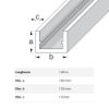 Immagine di PROFILO AD U 10 MM x 13,5 MM SPESSORE 1,5 MM ALLUMINIO ARGENTO LUNGHEZZA 1 MT