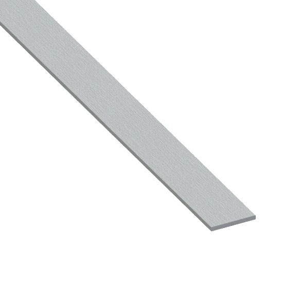 Immagine di BARRA PIATTA 15 MM x 2 MM ALLUMINIO INOX SPAZZOLATO LUNGHEZZA 1 MT