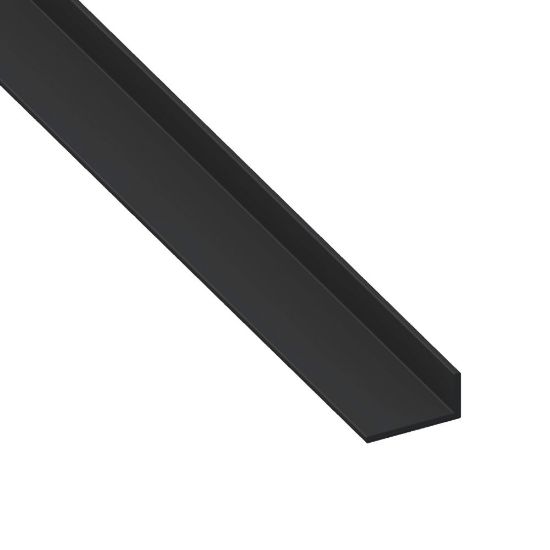 Immagine di ANGOLARE 30 MM x 20 MM SPESSORE 3 MM PVC NERO LUNGHEZZA 2 MT
