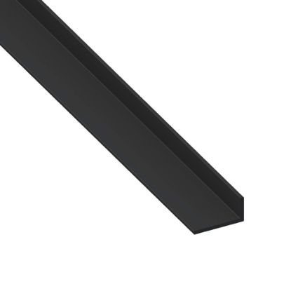 Immagine di ANGOLARE 20 MM x 10 MM SPESSORE 1,5 MM PVC NERO LUNGHEZZA 2 MT