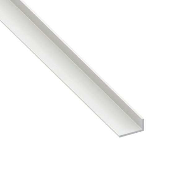 Immagine di ANGOLARE 40 MM x 10 MM SPESSORE 2 MM PVC BIANCO LUNGHEZZA 1 MT