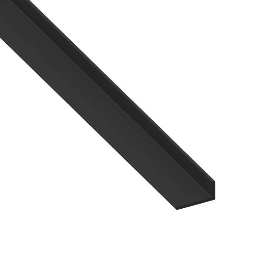 Immagine di ANGOLARE 25 MM x 20 MM SPESSORE 2 MM PVC NERO LUNGHEZZA 1 MT