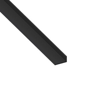 Immagine di ANGOLARE 20 MM x 10 MM SPESSORE 1 MM PVC NERO LUNGHEZZA 1 MT