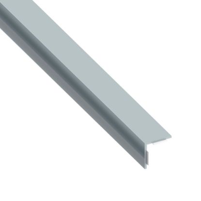 Immagine di ANGOLARE AUTOADESIVO 20 MM x 20 MM SPESSORE 1 MM PVC GRIGIO LUCIDO LUNGHEZZA 1 MT