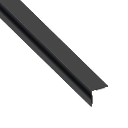 Immagine di ANGOLARE AUTOADESIVO 20 MM x 20 MM SPESSORE 1 MM PVC NERO LUCINO LUNGHEZZA 1 MT