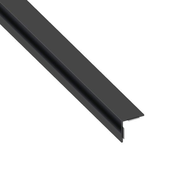 Immagine di ANGOLARE AUTOADESIVO 20 MM x 20 MM SPESSORE 1 MM PVC NERO LUCINO LUNGHEZZA 1 MT