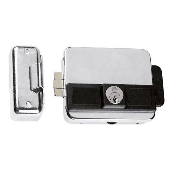 Immagine di SERRATURA ELETTRICA APPLICARE MULTIPLA CILINDRO FISSO ZINCATA PER PORTE E CANCELLI 1-2 ANTE REVERSIBILE ASSA ABLOY