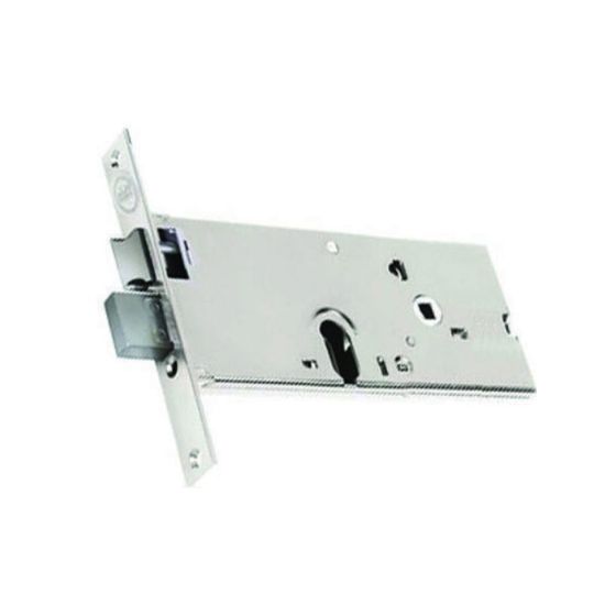 Immagine di SERRATURA PER PORTE ALLUMINIO ORIZZONTALE ENTRATA 80 MM INTERASSE 67 MM FASCIA 78 MM 3 MANDATE ASSA ABLOY