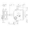 Immagine di SERRATURA AD APPLICARE TRIPLICE PREDISPOSIZIONE PER CILINDRO EUROPEO A 4 CATENACCI CON 1/2 GIRO SENZA ASTE VERNICIATO SX MOTTURA