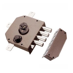 Immagine di SERRATURA APPLICARE DOPPIA MAPPA QUINTUPLA CON MEZZO GIRO DX VERNICIATA 3 CHIAVI 60 MM ASTE E DEVIATORI NON COMPRESI MOTTURA