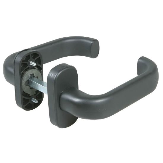 Immagine di MANIGLIA IN RESINA CON MOLLA NERA - 1 PZ/BLISTER IBFM