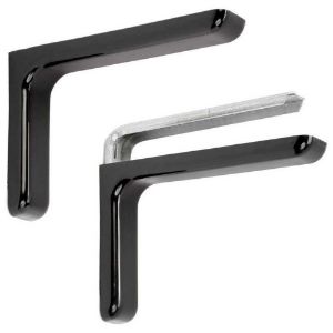 Immagine di COPPIA REGGIMENSOLE IN ACCIAIO CON COVER D'ARREDO NERA 10x12 CM