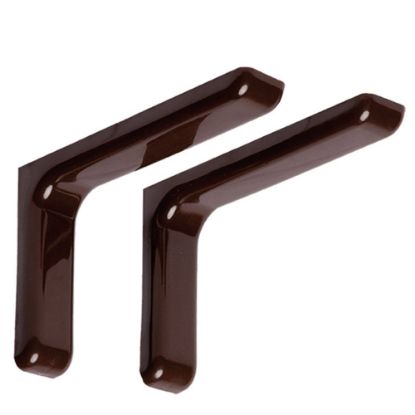 Immagine di COPPIA REGGIMENSOLE IN ACCIAIO CON COVER D'ARREDO MARRONE 10x12 CM