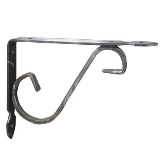 Immagine di REGGIMENSOLA FERRO BATTUTO ANTICATO NERO 25 CM