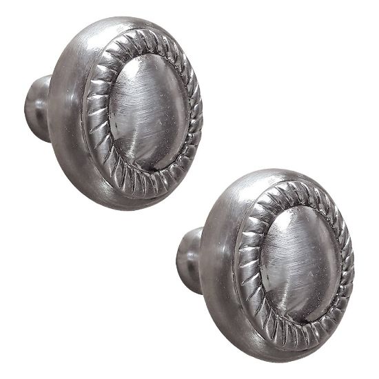 Immagine di COPPIA POMELLI PER MOBILI IN NICHEL SPAZZOLATO Ø 30 MM