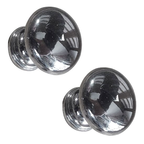 Immagine di COPPIA POMELLI PER MOBILI ACCIAIO CROMATO Ø 25 MM