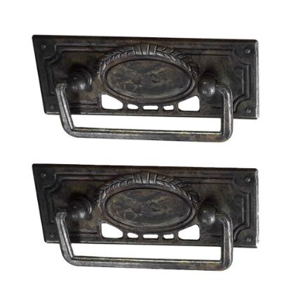 Immagine di COPPIA DI MANIGLIE PER MOBILI FINITURA ARTE POVERA Ø 85 MM PATINATA