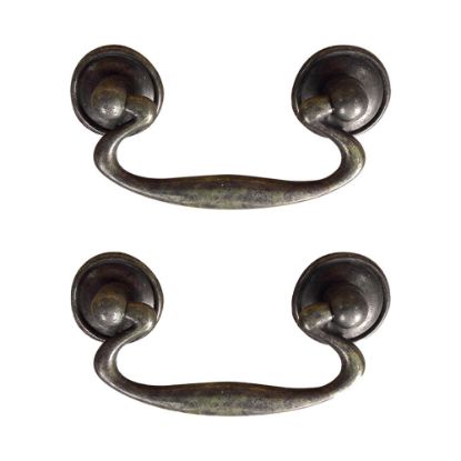 Immagine di COPPIA DI MANIGLIE PER MOBILI FINITURA ARTE POVERA Ø 70 MM PATINATA