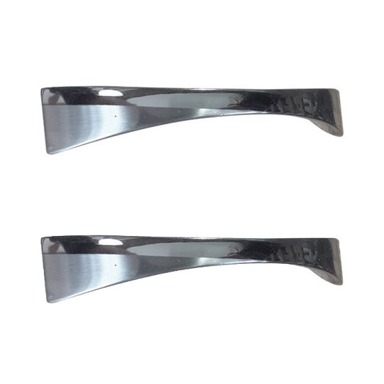 Immagine di COPPIA DI MANIGLIE A SQUADRO IN METALLO CROMO/NICHEL SPAZZOLATO 96 MM