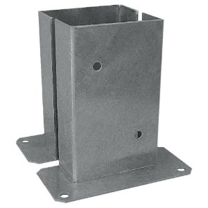 Immagine di COPPIA PORTAPILASTRI A PAVIMENTO CON MISURA VARIABILE IN ACCIAIO ZINCATO PER TRAVI IN LEGNO 201x96 MM