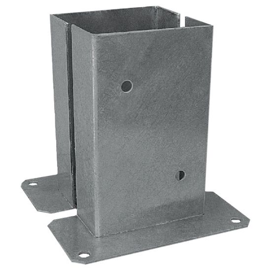 Immagine di COPPIA PORTAPILASTRI A PAVIMENTO CON MISURA VARIABILE IN ACCIAIO ZINCATO PER TRAVI IN LEGNO 201x96 MM