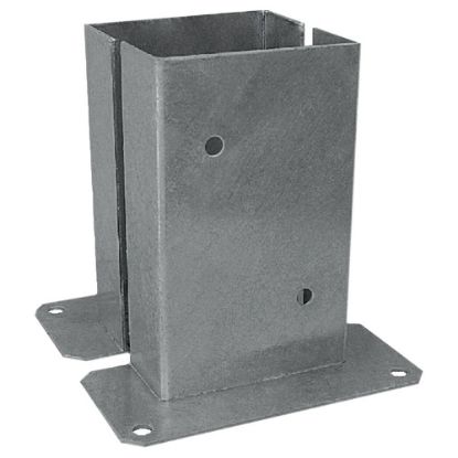 Immagine di COPPIA PORTAPILASTRI A PAVIMENTO CON MISURA VARIABILE IN ACCIAIO ZINCATO PER TRAVI IN LEGNO 121x56 MM