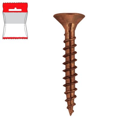 Immagine di VITE PER LEGNO 4,5x70 MM BRONZO 25 PZ/BLISTER