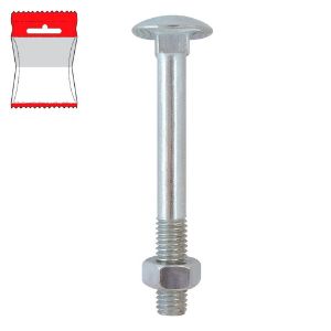 Immagine di BULLONE TESTA TONDA PARZIALMENTE FILETTATO 5x30 MM CON DADO BLISTER 15 PZ