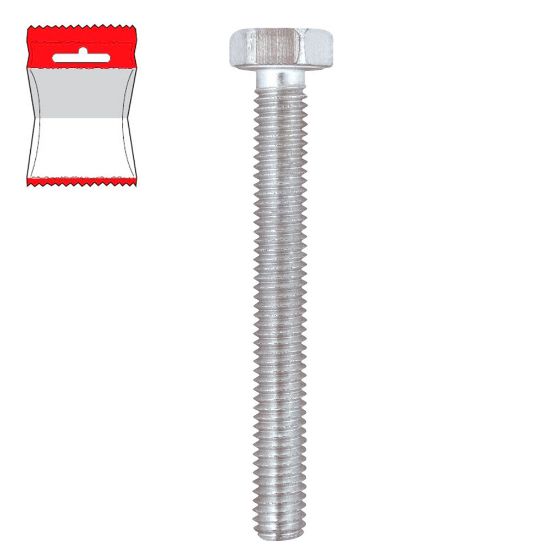 Immagine di BULLONE INOX TESTA ESAGONALE INTERAMENTE FILETTATO 8X60 MM BLISTER 4 PZ