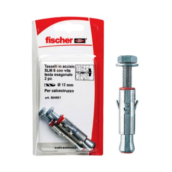 Immagine di TASSELLO CON VITE TE Ø 12x50 MM M6 BLISTER 2 PZ