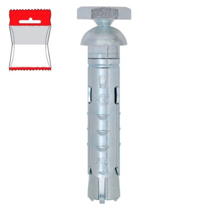 Immagine di TASSELLO CON VITE E BOCCOLA METALLICA Ø 12x50 MM DADO ANTI-INTRUSIONE BLISTER 4 PZ