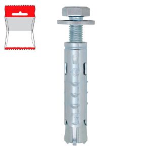 Immagine di TASSELLO CON VITE E BOCCOLA METALLICA Ø 12x50 MM BLISTER 4 PZ