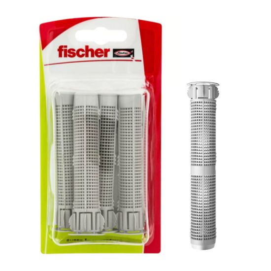 Immagine di BUSSOLA RETINATA IN PLASTICA PER TASSELLO RESINA FIP 16x85 MM BLISTER 4 PZ