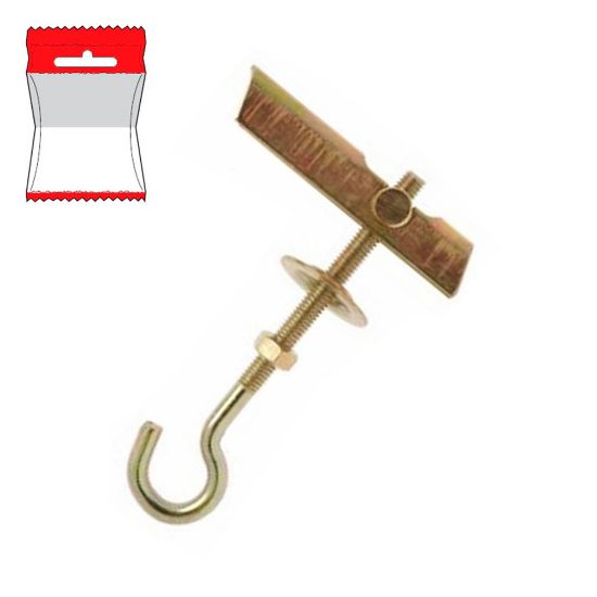 Immagine di ANCORA BASCULANTE CON GANCIO APERTO M 6x80 MM CONFEZIONE 2 PZ