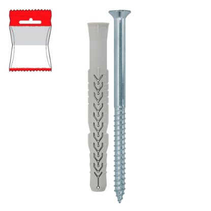 Immagine di TASSELLO PROLUNGATO Ø 10x160 MM CON VITE LEGNO BLISTER 4 PZ