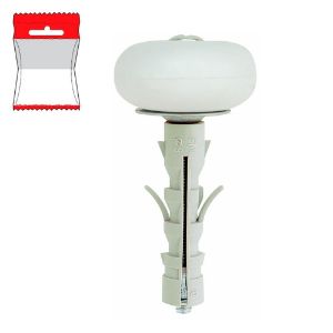 Immagine di TASSELLO NYLON CON FERMAPORTA BIANCO Ø 9x40 MM BLISTER 4 PZ