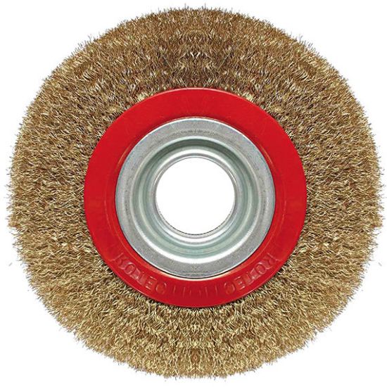 Immagine di SPAZZOLA A DISCO OTTONATA PER MOLA DIAMETRO 150 MM