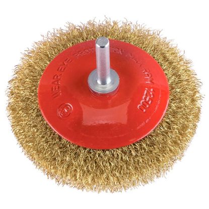 Immagine di SPAZZOLA CONICA OTTONATA PER TRAPANO DIAMETRO 90 MM